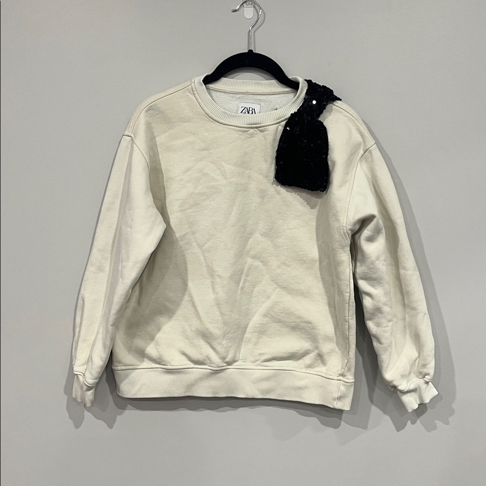 Zara Sequin Bow Sweatshirt